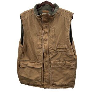 Morgan Creek Outfitters Fleece Lined Canvas Hunting Field Vest Mens Size M